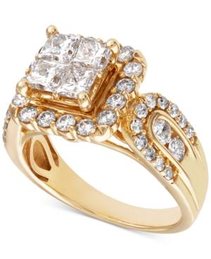 Diamond Princess Cluster Engagement Ring (2 Ct. T.w.) In 14k Gold