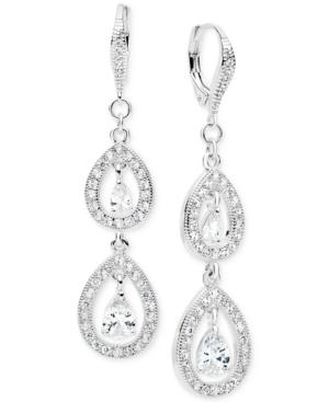 Anne Klein Double-drop Crystal Orbital Earrings