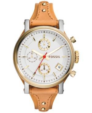Fossil Women's Original Boyfriend Tan Leather Strap Watch 38mm Es3615