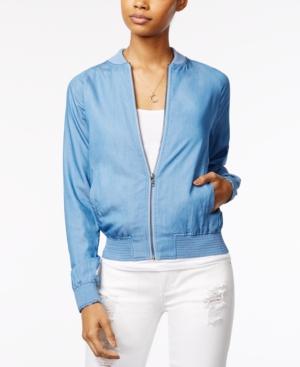 The Edit By Seventeen Juniors' Chambray Bomber Jacket, Only At Macy's