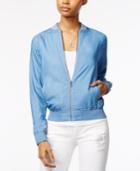 The Edit By Seventeen Juniors' Chambray Bomber Jacket, Only At Macy's