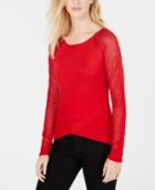 Say What? Juniors' Crisscross Contrast Top