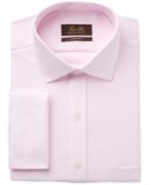 Tasso Elba Men's Classic/regular Fit Non-iron Pink Sateen Check French Cuff Dress Shirt, Only At Macy's
