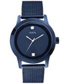 Guess Men's Diamond Accent Blue-tone Mesh Bracelet Watch 37mm U0298g2