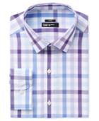 Bar Iii Men's Slim-fit Stretch Easy Care Purple Bold Multi Gingham Dress Shirt, Only At Macy's