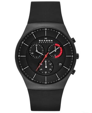 Skagen Men's Chronograph Black Silicone Strap Watch 42mm Skw6075