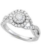 Diamond Double Halo Braided Ring (1 Ct. T.w.) In 14k White Gold