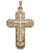 Decorative Cross Within Cross Pendant In 14k Gold