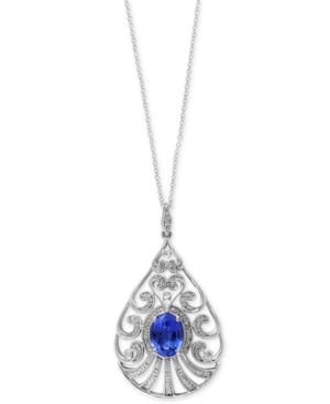 Tanzanite Royale By Effy Tanzanite (1-3/4 Ct. T.w.) And Diamond (1/5 Ct. T.w.) Pendant Necklace In 14k White Gold