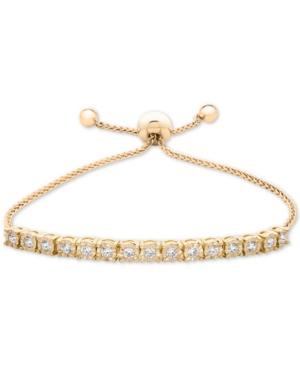 Wrapped Diamond Bolo Bracelet (1/2 Ct. T.w.) In Sterling Silver, 14k Yellow Gold Over Silver, & 14k Rose Gold Over Silver, Created For Macy's