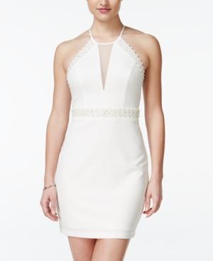 Teeze Me Juniors' Embellished Illusion Sheath Dress