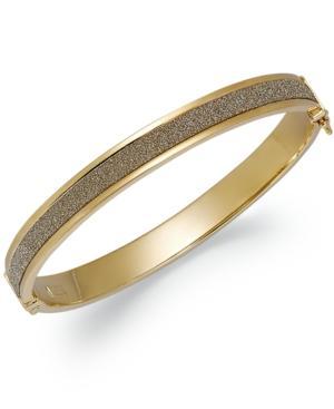 14k Gold Over Sterling Silver Bracelet, 8mm Glitter Bangle