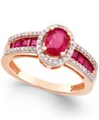Certified Ruby (1-3/4 Ct. T.w.) And Diamond (1/4 Ct. T.w.) Statement Ring In 14k Rose Gold