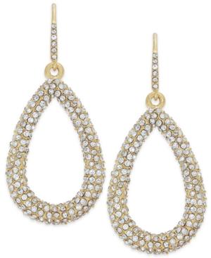 Abs By Allen Schwartz Earrings, Gold-tone Pave Crystal Teardrop Earrings