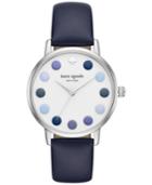 Kate Spade New York Women's Metro Navy Leather Strap Watch 34mm Ksw1173