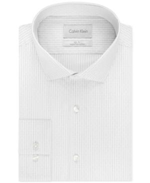 Calvin Klein Platinum Slim-fit Silver Stripe Dress Shirt