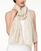 I.n.c. Lovely Floral-embroidered Scarf, Created For Macy's