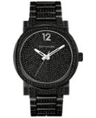 Wittnauer Men's Aiden Crystal Accent Black-tone Stainless Steel Bracelet Watch 42mm Wn3008