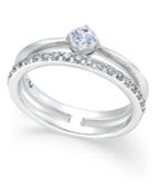 Danori Silver-tone Double-row Cubic Zirconia Ring, Only At Macy's