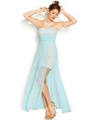 Teeze Me Juniors' Lace Illusion Dress