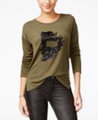 Oh! Mg Juniors' Go Your Own Way Sequined Sweater