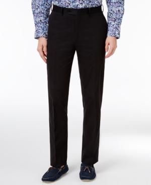 Tallia Men's Slim-fit Black Cotton Dress Pants