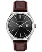 Caravelle Men's Brown Leather Strap Watch 41mm