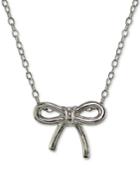 Giani Bernini Bow Pendant Necklace In 18k Gold-plated Sterling Silver, Created For Macy's