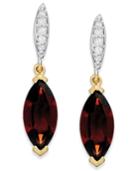 Garnet (2-3/4 Ct. T.w.) And Diamond Accent Drop Earrings In 14k Gold