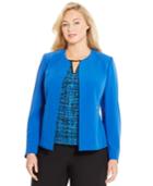 Calvin Klein Plus Size Open-front Zip-pocket Jacket
