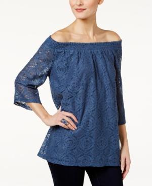 Style & Co Lace Off-the-shoulder Top, Only At Macy's