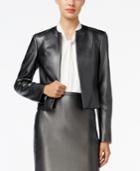 Tommy Hilfiger Faux-leather Open-front Blazer