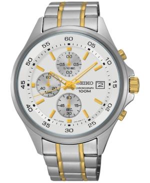 Seiko Men's Chronograph Special Value Two-tone Stainless Steel Bracelet Watch 43mm Sks479