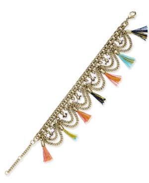 Gold-tone Mini Tassel Flex Bracelet