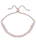 Giani Bernini 18k Rose Gold-plated Sterling Silver Pink Fresh Water Pearl Adjustable Bracelet, Only At Macy's