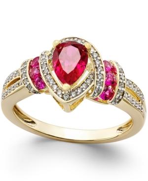 Certified Ruby (1 Ct. T.w.) And Diamond (1/4 Ct. T.w.) Ring In 14k Gold