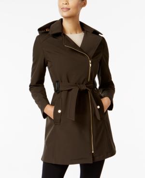 Via Spiga Faux-leather-trim Asymmetrical Coat