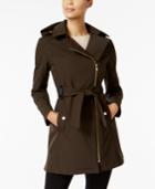 Via Spiga Faux-leather-trim Asymmetrical Coat