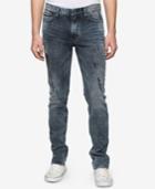 Calvin Klein Jeans Men's Slim-fit Bruised Indigo Ripped Jeans