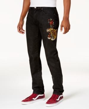 Reason Men's Tiger Skinny-fit Embroidered Jeans