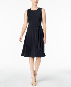 Charter Club Petite Belted Fit & Flare Dress, Only At Macy's
