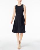 Charter Club Petite Belted Fit & Flare Dress, Only At Macy's