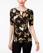 Thalia Sodi Printed Ruched Hardware Top, Only At Macy's