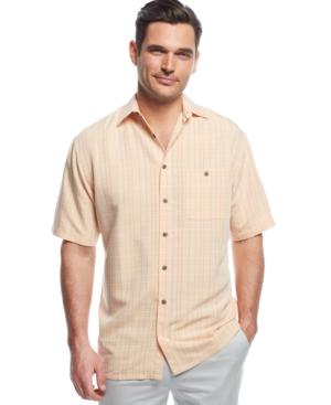 Campia Moda Big And Tall Short Sleeve Soft-touch Textured Plaid Shirt