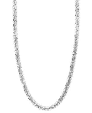 14k White Gold Necklace, 16 Faceted Chain
