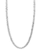 14k White Gold Necklace, 16 Faceted Chain