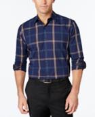 Tasso Elba Men's Big And Tall Plaid Long-sleeve Shirt, Classic Fit