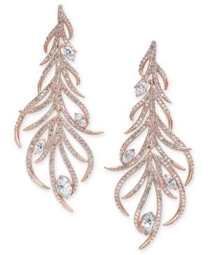 Danori Rose Gold-tone Crystal & Pave Drop Earrings, Created For Macy's