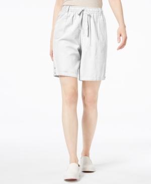 Karen Scott Cotton High-rise Drawstring Shorts, Created For Macy's