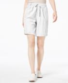 Karen Scott Cotton High-rise Drawstring Shorts, Created For Macy's